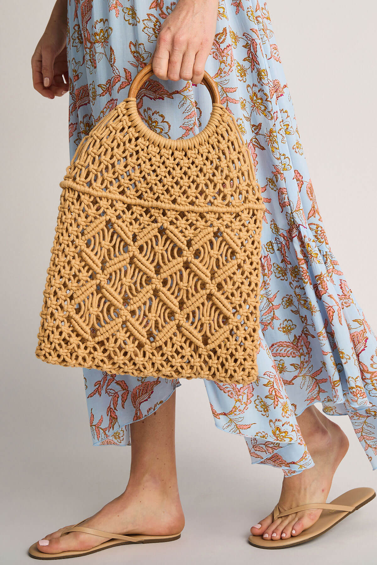 Bamboo Handle Crochet Bag