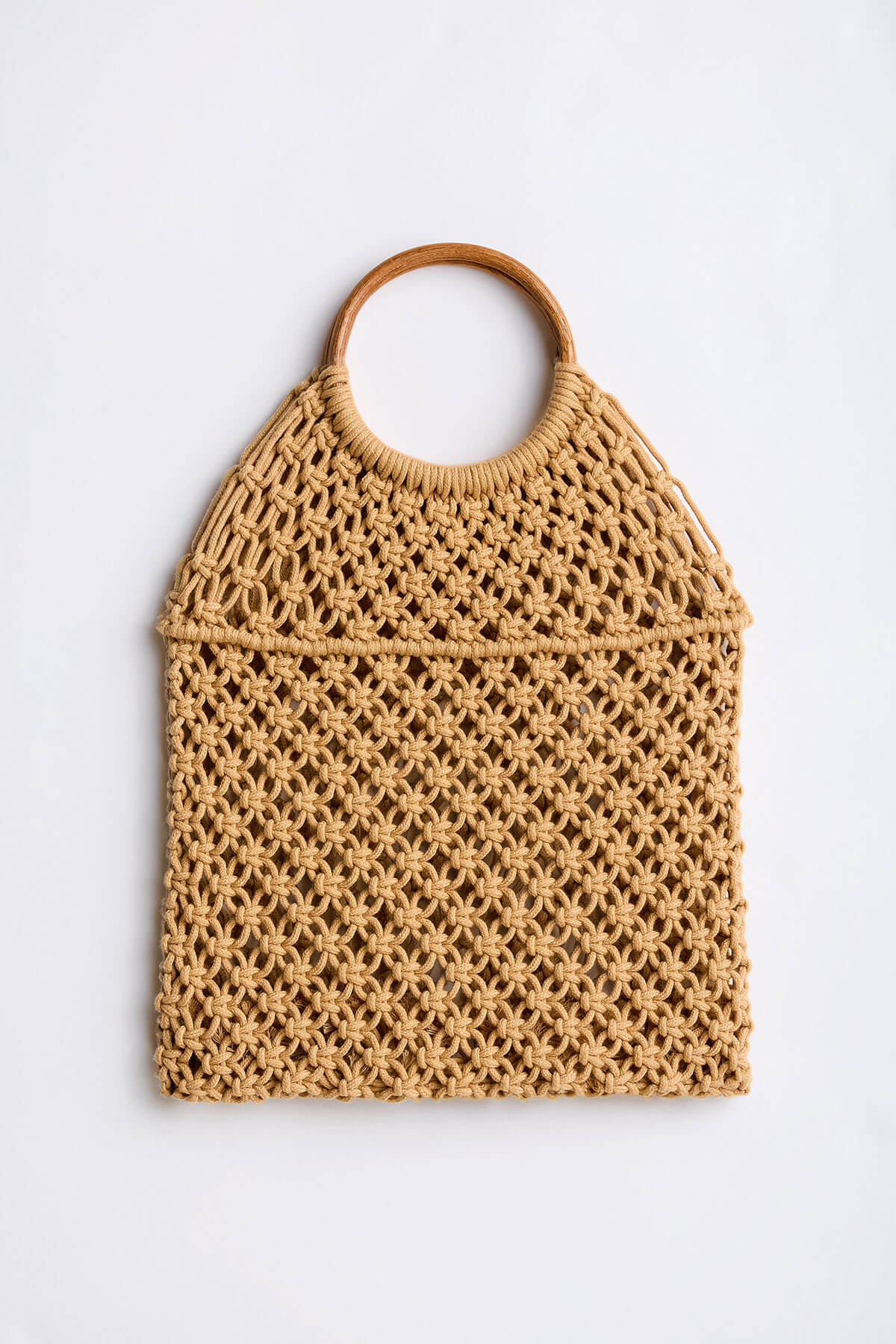 Bamboo Handle Crochet Bag