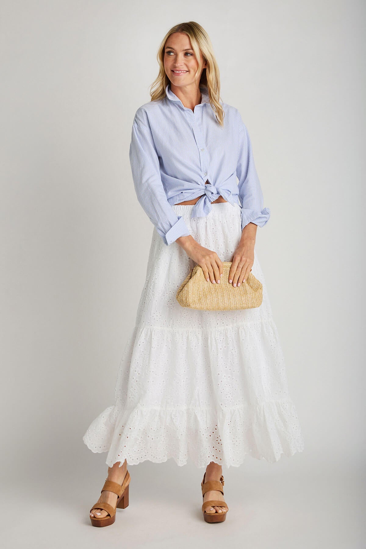 Beach Lunch Lounge Striped Button Down Shirt