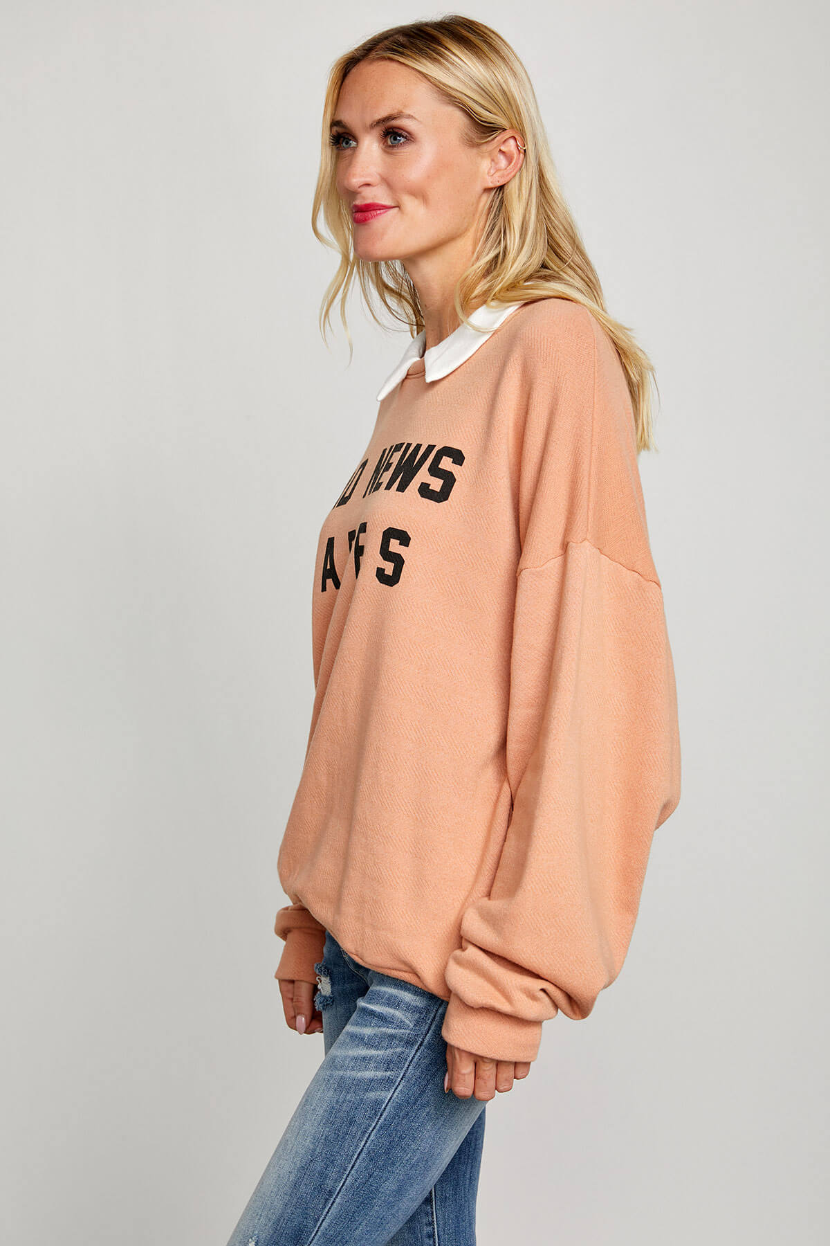Bucketlist Bad News Babes Collared Sweatshirt